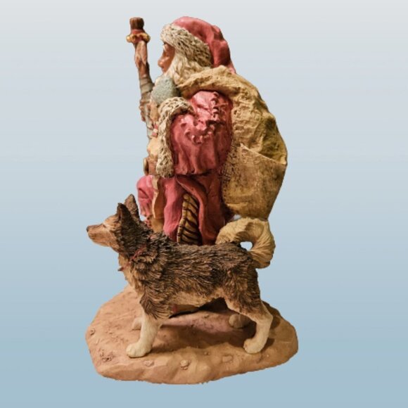 Vintage House Of LLoyd Christmas "SNOW BEARD" Native American Santa w/Wolf - Picture 4 of 8